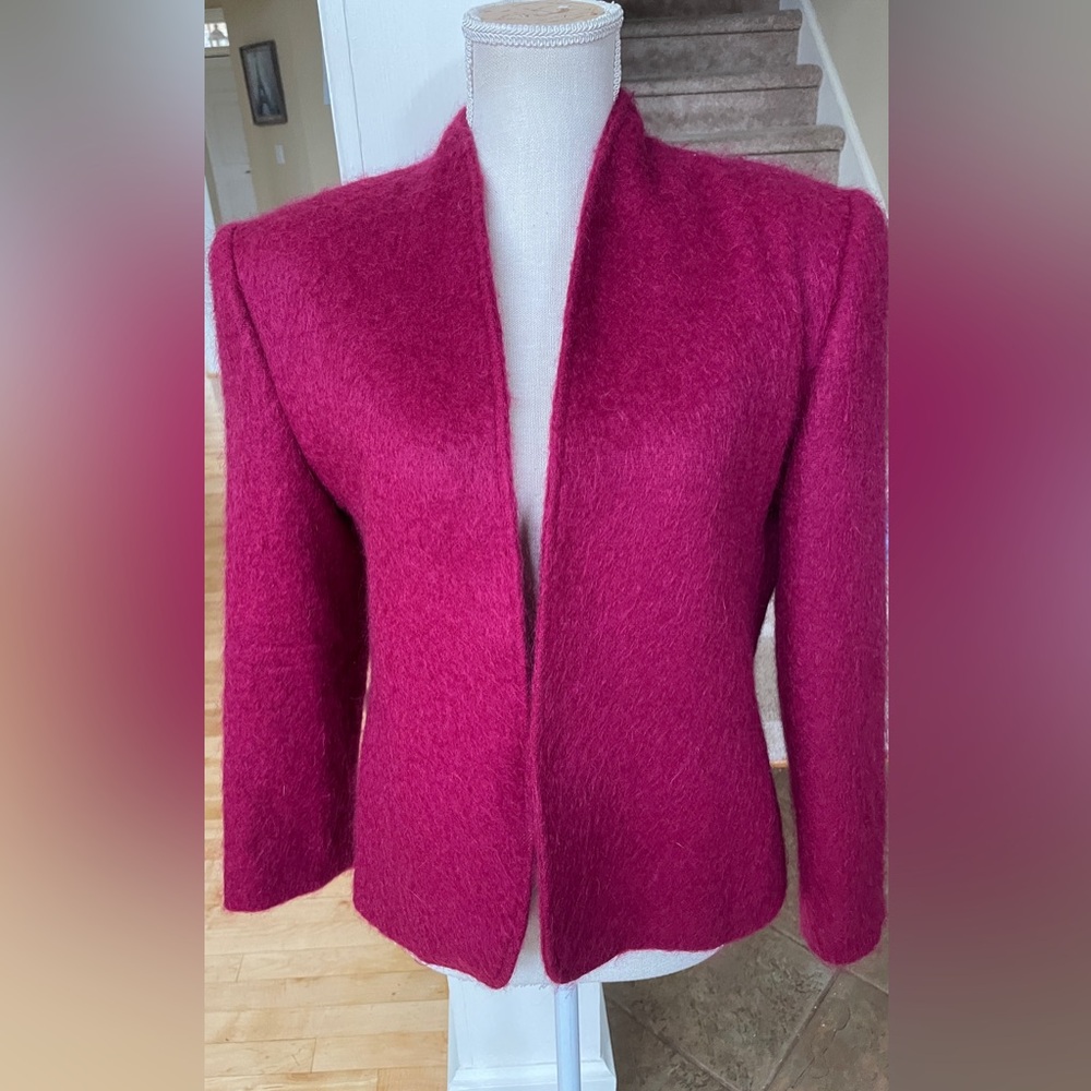 Women’s Open Front Magenta Blazer Jacket